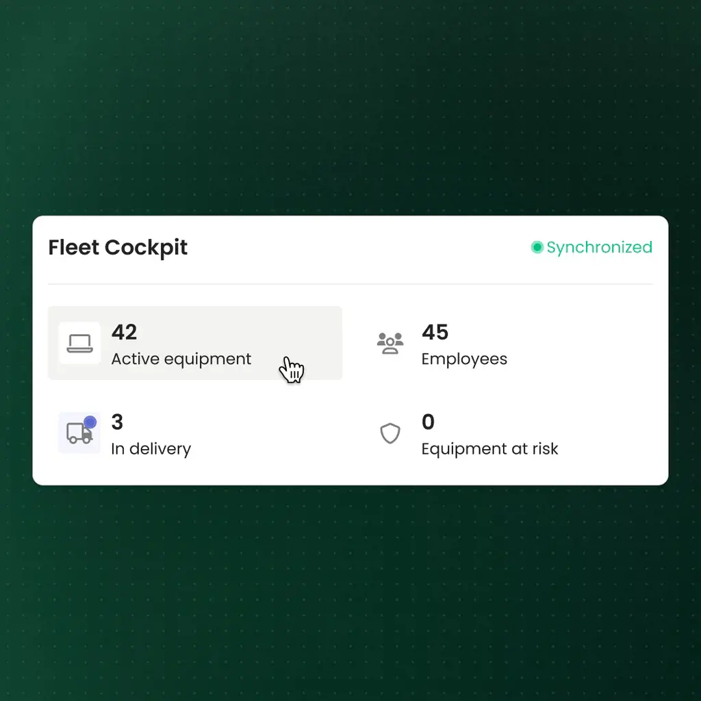 Il Cockpit Fleet con un inventario dei dispositivi sincronizzato.