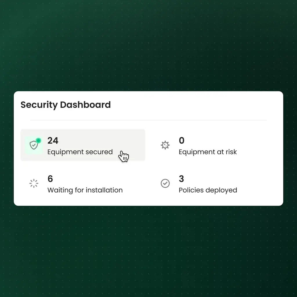 Het Fleet-beveiligingsdashboard met beveiligde apparaten.